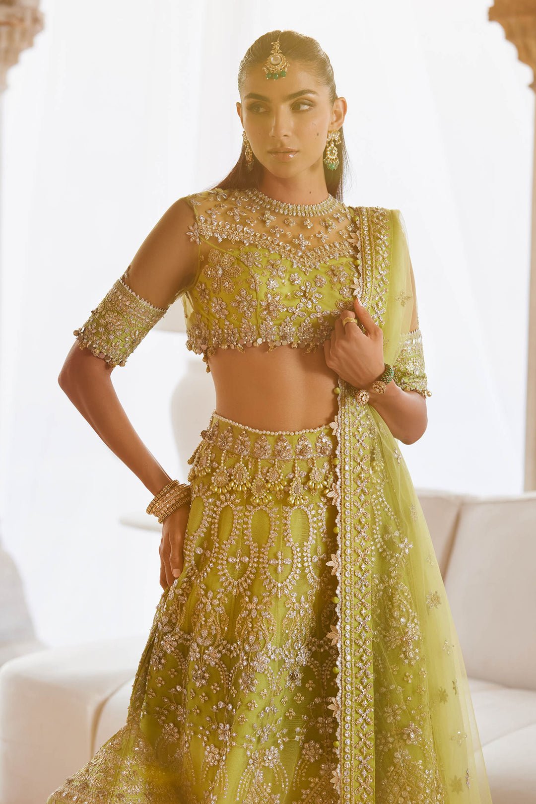 Zaha Noore Sitara Embroidered Organza Party Wear Suit - Embroidered Back & Daman Silhouette Detailing | IQNAZ
