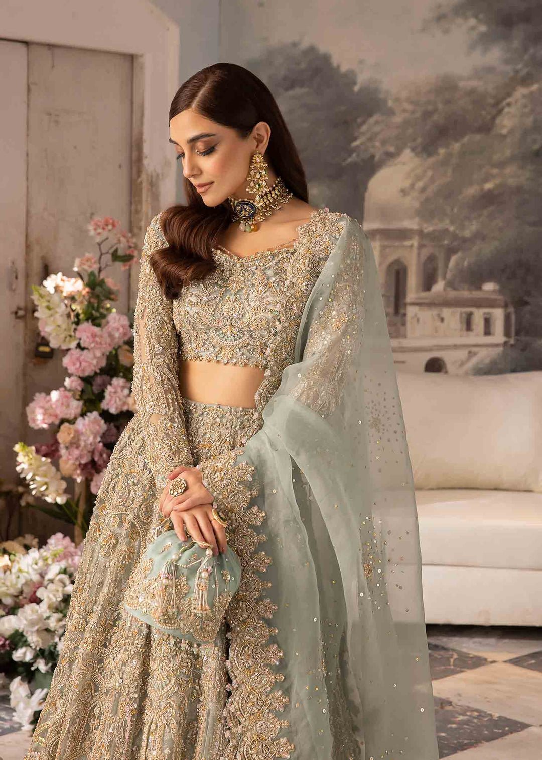 Kanwal Malik Hand Embellished Organza Party Wear Suit - Designer Photoshoot Gallery Angle 6 | IQNAZ Couture