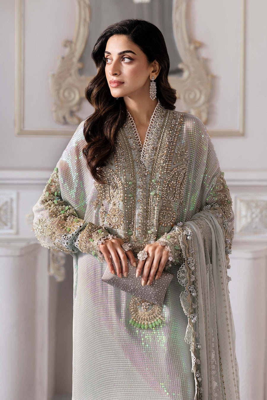 Maria B BD-3005 Embroidered Chiffon Party Wear Suit – Photoshoot Angle 18 Maria B BD-3005 Embroidered Chiffon Party Wear Suit - Designer Photoshoot Gallery Angle 18 | IQNAZ Couture