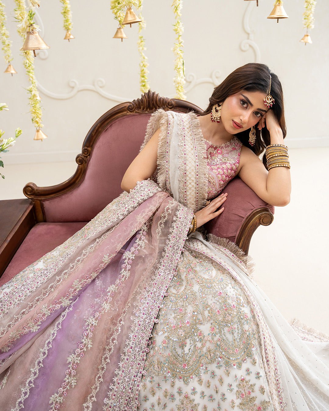 Faiza Saqlain Suzan Hand Embellished Organza Party Wear Suit – Photoshoot Angle 6 Faiza Saqlain Suzan Hand Embellished Organza Party Wear Suit - Designer Photoshoot Gallery Angle 6 | IQNAZ Couture