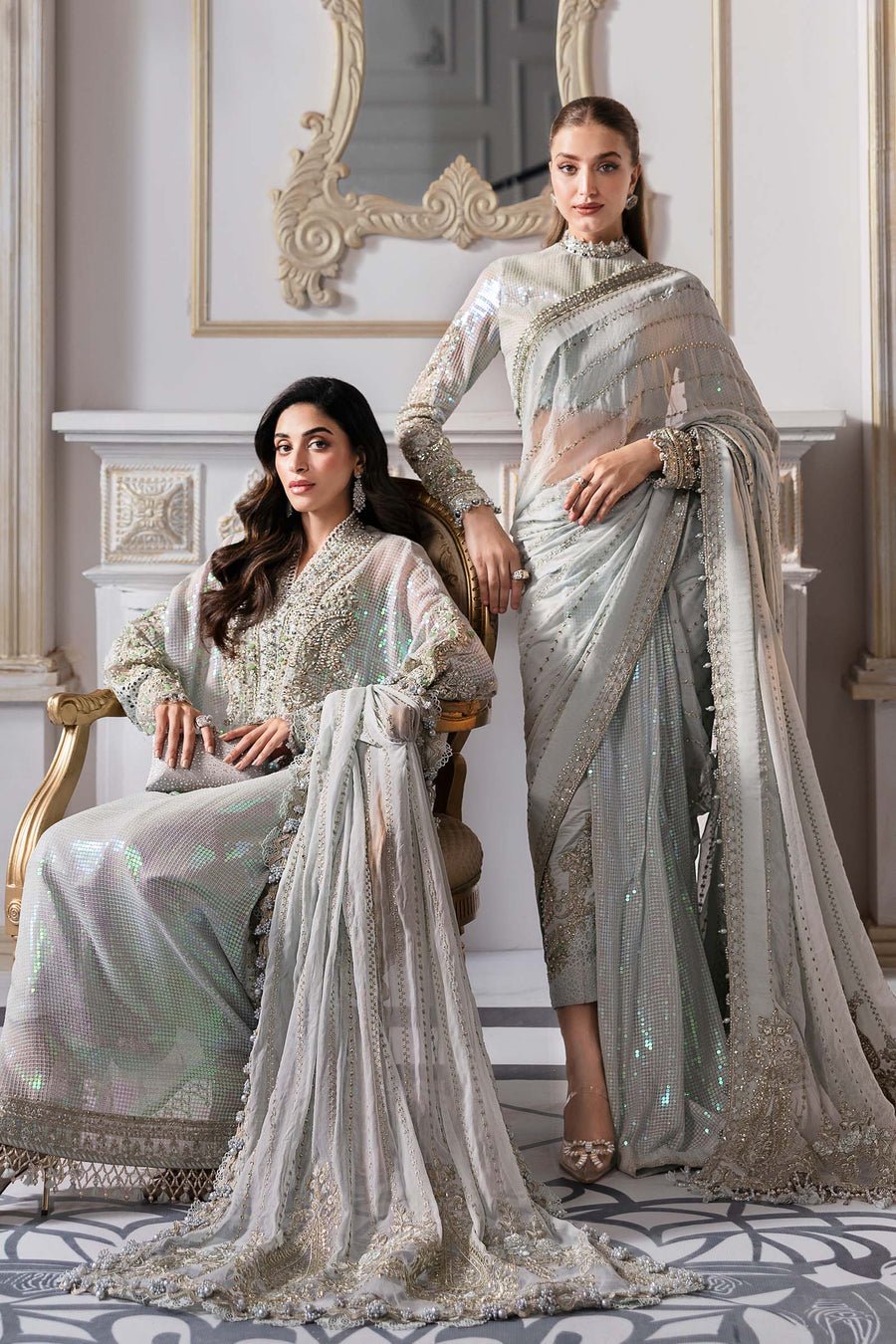 Maria B BD-3005 Embroidered Chiffon Party Wear Suit – Trouser & Bottom Fabric Maria B BD-3005 Embroidered Chiffon Party Wear Suit - Matching Bottom & Trouser Fabric Details | IQNAZ