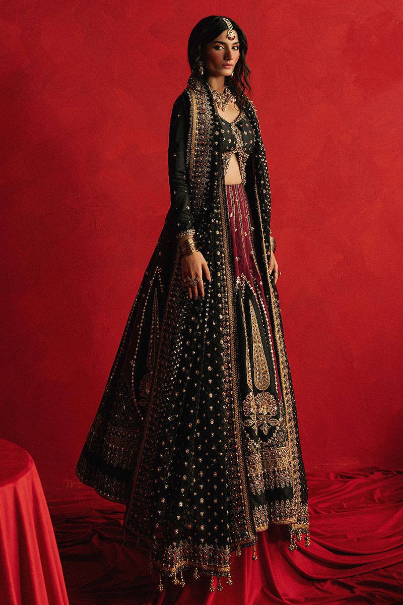 Mohsin Naveed Ranjha Dil Raas Hand Embellished Organza Party Wear Suit – Embroidery & Handwork Detail Mohsin Naveed Ranjha Dil Raas Hand Embellished Organza Party Wear Suit - Close-Up Hand Embellishment Tilla & Pearl Work | IQNAZ