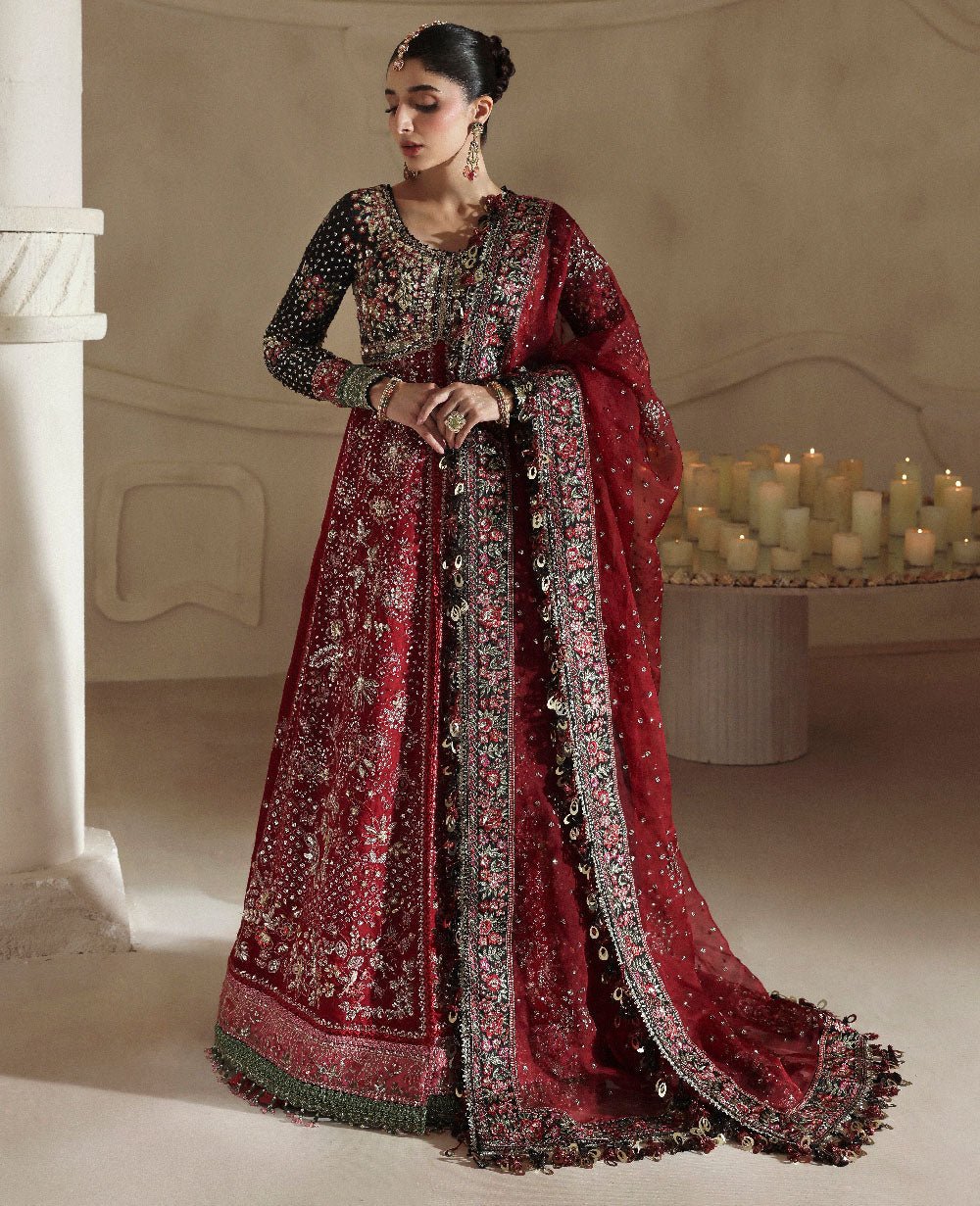 Republic Womens Wear Lucienne Embroidered Organza Party Wear Suit - Close-Up Hand Embellishment Tilla & Pearl Work | IQNAZ