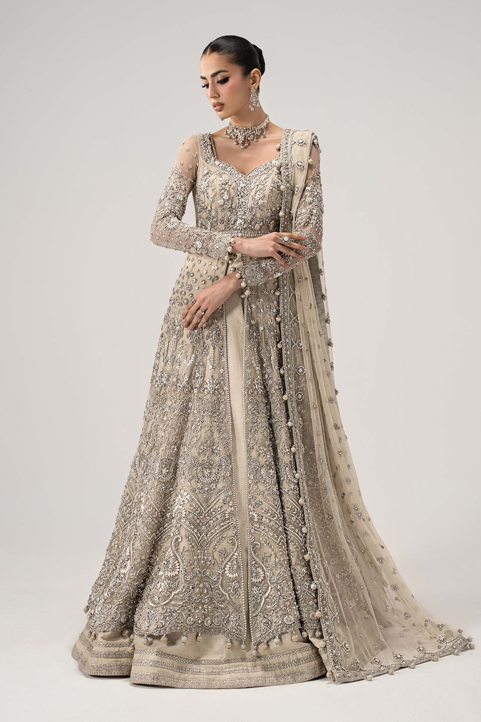Maria B Elaria Hand Embellished Organza Party Wear Maxi – Dupatta & Border Detailing Maria B Elaria Hand Embellished Organza Party Wear Maxi - Four-Sided Embroidered Dupatta & Pallu Border | IQNAZ