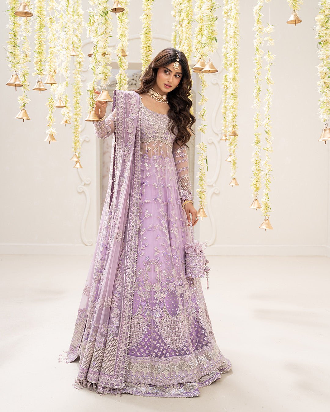 Faiza Saqlain Pinar Embroidered Chiffon Party Wear Suit - Designer Photoshoot Gallery Angle 7 | IQNAZ Couture