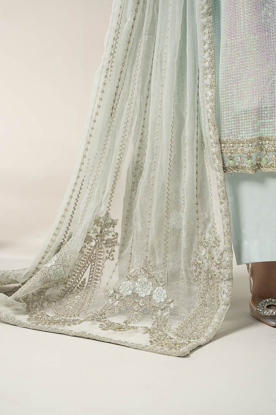Maria B BD-3005 Embroidered Chiffon Party Wear Suit – Photoshoot Angle 10 Maria B BD-3005 Embroidered Chiffon Party Wear Suit - Designer Photoshoot Gallery Angle 10 | IQNAZ Couture