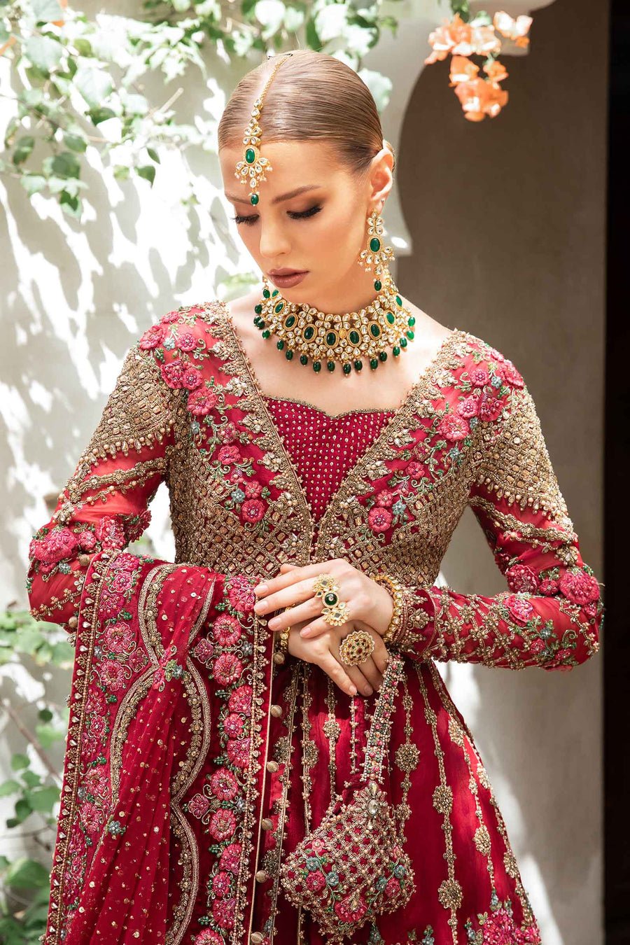 Maria B Shanaar Hand Embellished Organza Party Wear Suit – Back View & Silhouette Maria B Shanaar Hand Embellished Organza Party Wear Suit - Embroidered Back & Daman Silhouette Detailing | IQNAZ
