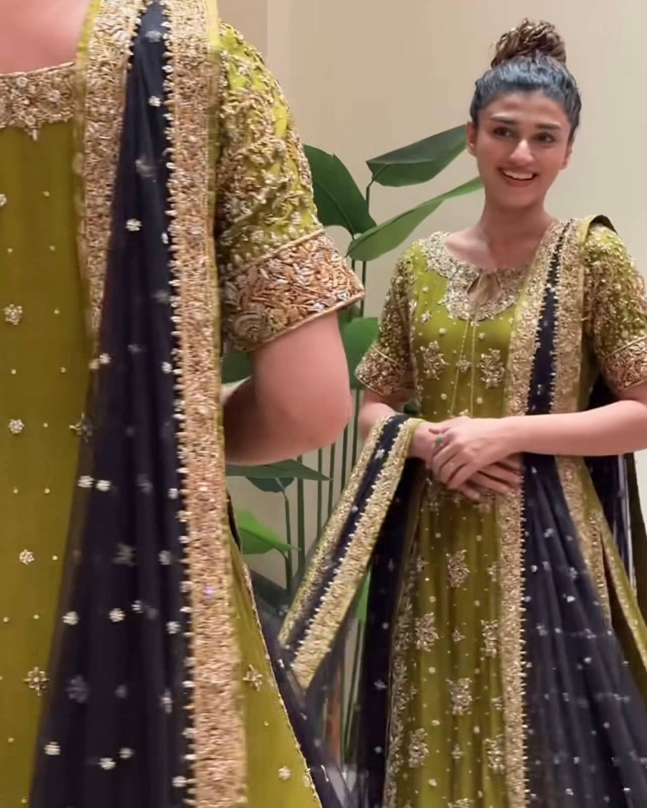 Zeeshan Danish Embroidered Silk Party Wear Suit – Photoshoot Angle 9 Zeeshan Danish Embroidered Silk Party Wear Suit - Designer Photoshoot Gallery Angle 9 | IQNAZ Couture