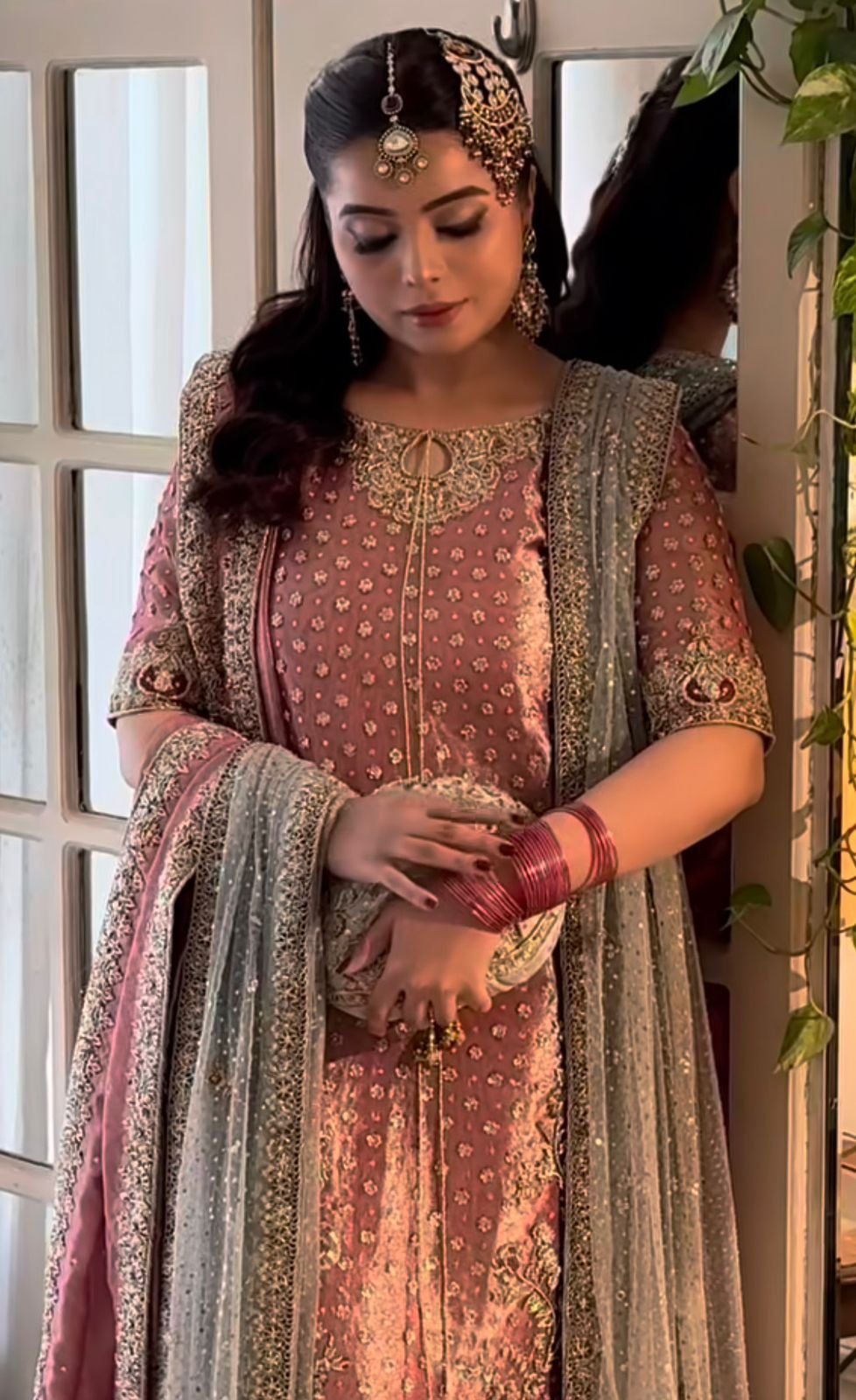 Haris Shakeel Hand Embellished Organza Party Wear Suit - Embroidered Back & Daman Silhouette Detailing | IQNAZ