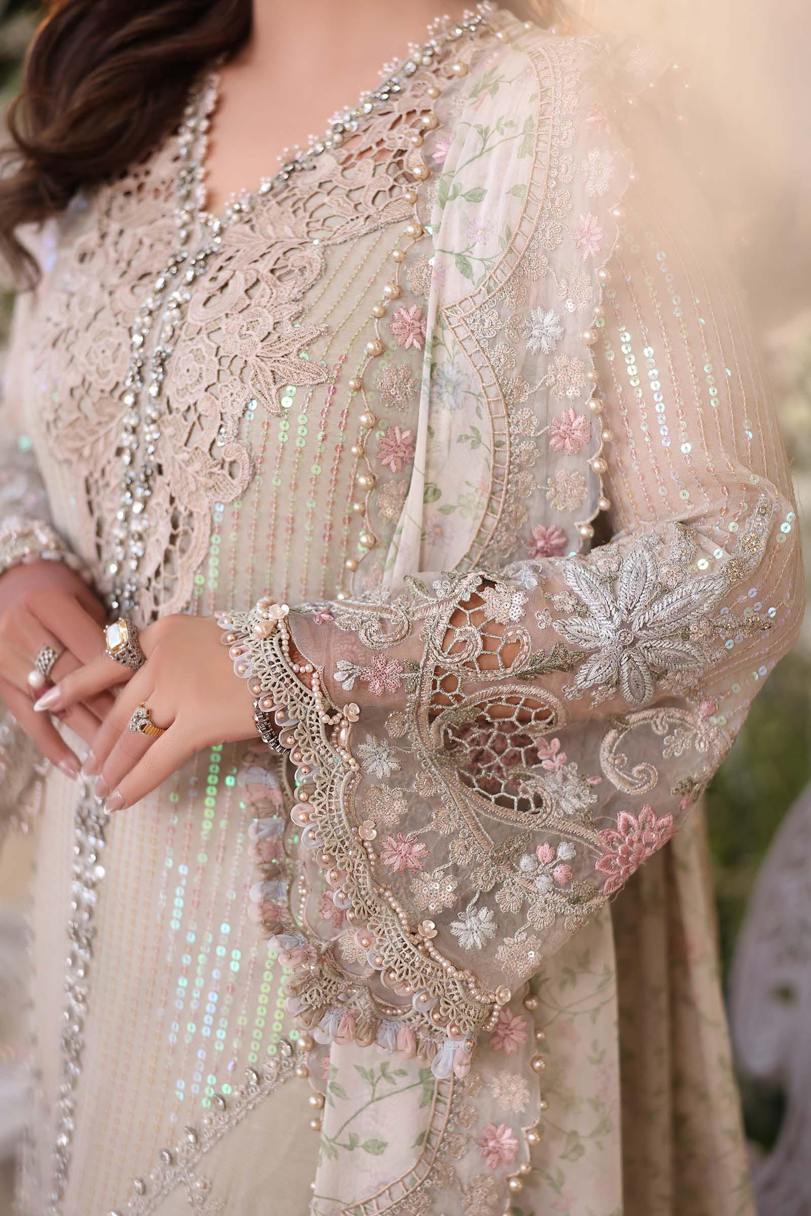 Maria B Luxury Embroidered Chiffon Party Wear Suit – Trouser & Bottom Fabric Maria B Luxury Embroidered Chiffon Party Wear Suit - Matching Bottom & Trouser Fabric Details | IQNAZ