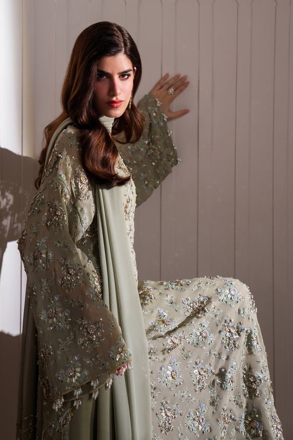 Maria B Clarte Embroidered Chiffon Party Wear Suit - Designer Photoshoot Gallery Angle 6 | IQNAZ Couture