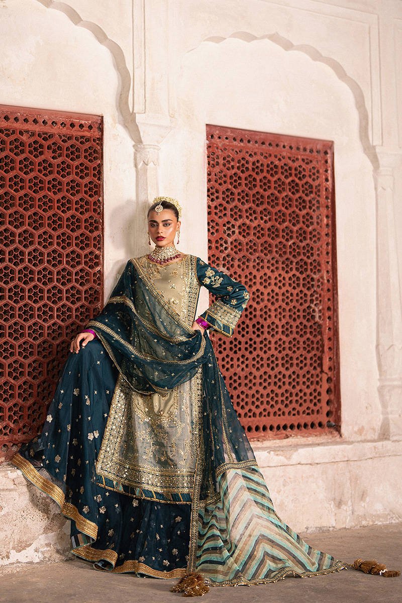 Mohsin Naveed Ranjha Lehar Embroidered Organza Party Wear Suit – Dupatta & Border Detailing Mohsin Naveed Ranjha Lehar Embroidered Organza Party Wear Suit - Four-Sided Embroidered Dupatta & Pallu Border | IQNAZ
