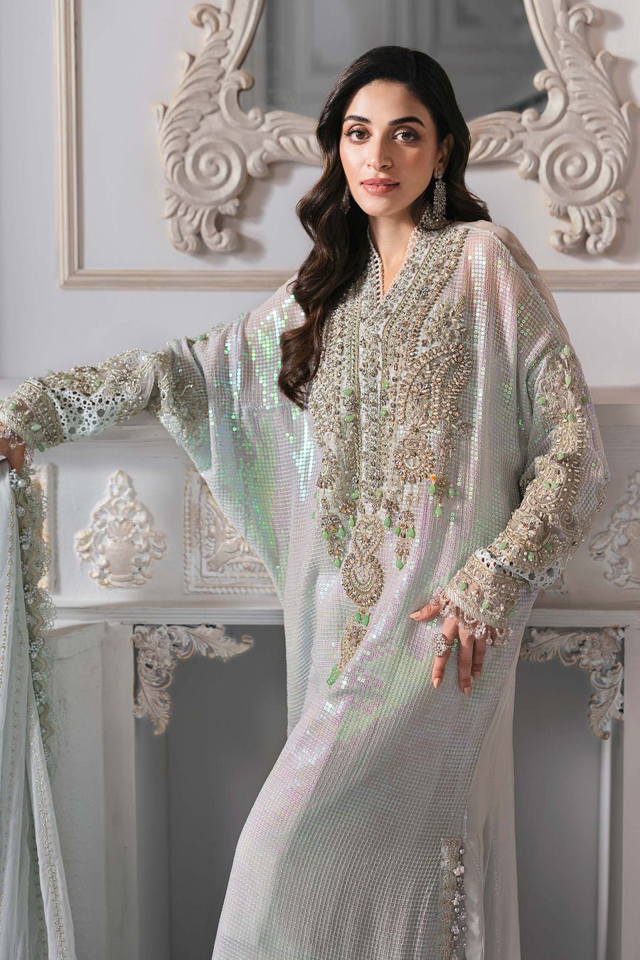 Maria B BD-3005 Embroidered Chiffon Party Wear Suit – Photoshoot Angle 7 Maria B BD-3005 Embroidered Chiffon Party Wear Suit - Designer Photoshoot Gallery Angle 7 | IQNAZ Couture