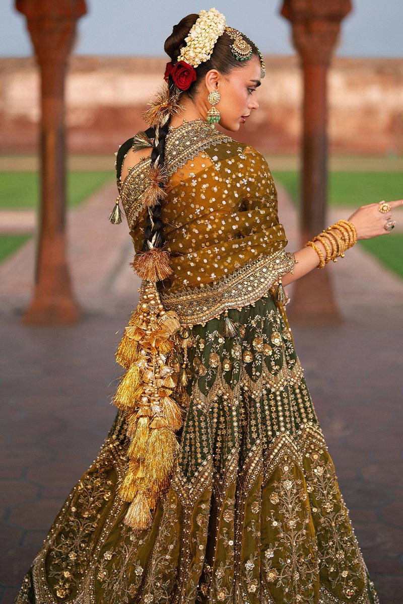 Mohsin Naveed Ranjha Afsana Hand Embellished Silk Party Wear Suit - Designer Photoshoot Gallery Angle 10 | IQNAZ Couture