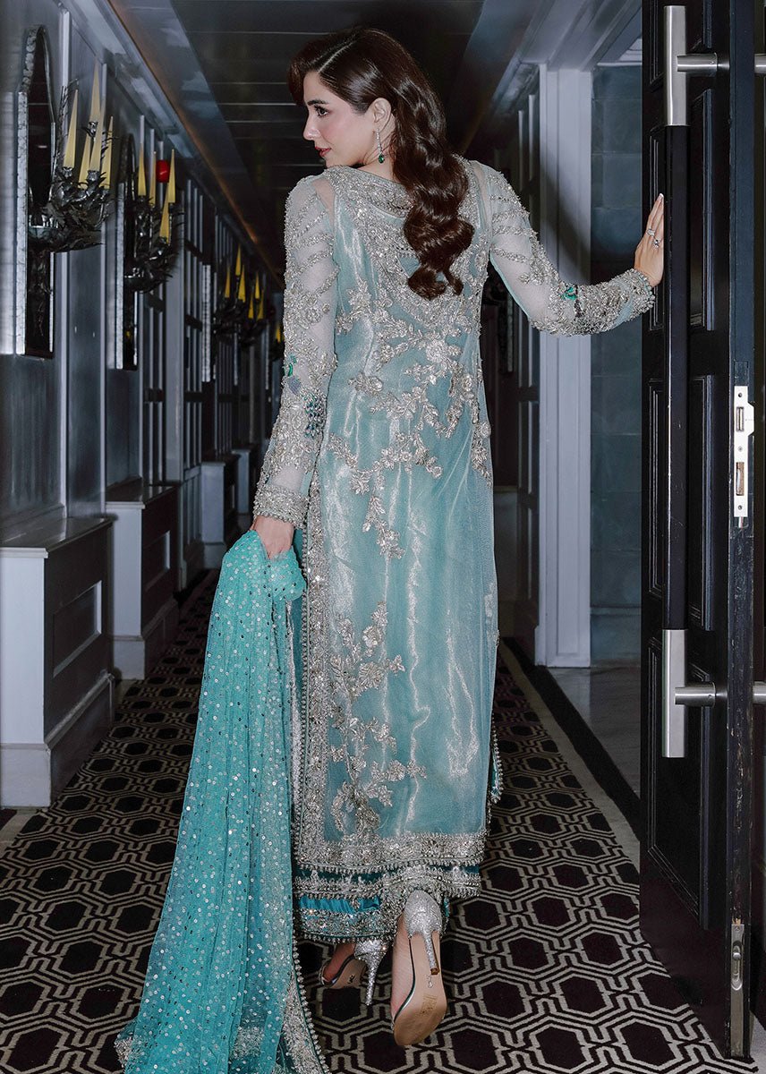 Maria B Ferozeah Embroidered Organza Party Wear Suit – Photoshoot Angle 8 Maria B Ferozeah Embroidered Organza Party Wear Suit - Designer Photoshoot Gallery Angle 8 | IQNAZ Couture