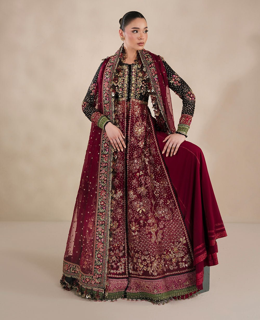 Republic Womens Wear Lucienne Embroidered Organza Party Wear Suit - Model Front Look | Pakistani Designer Replica Wholesale | IQNAZ