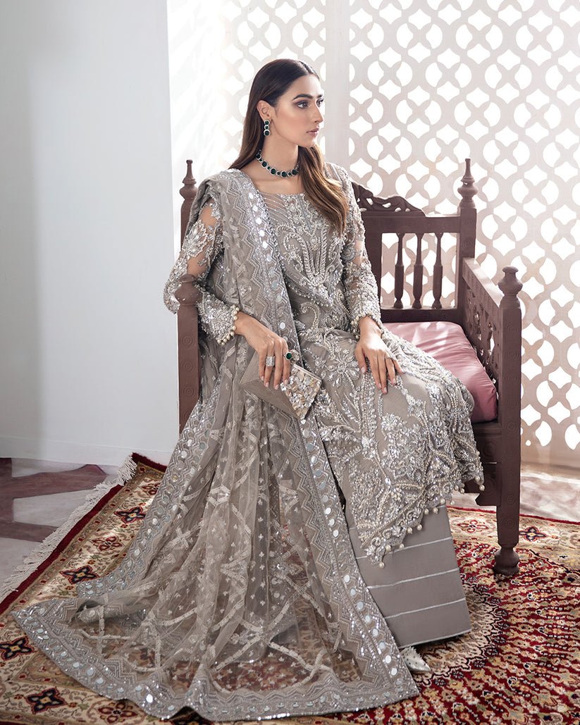 Gulaal Hand Embellished Organza Party Wear Suit - Matching Bottom & Trouser Fabric Details | IQNAZ