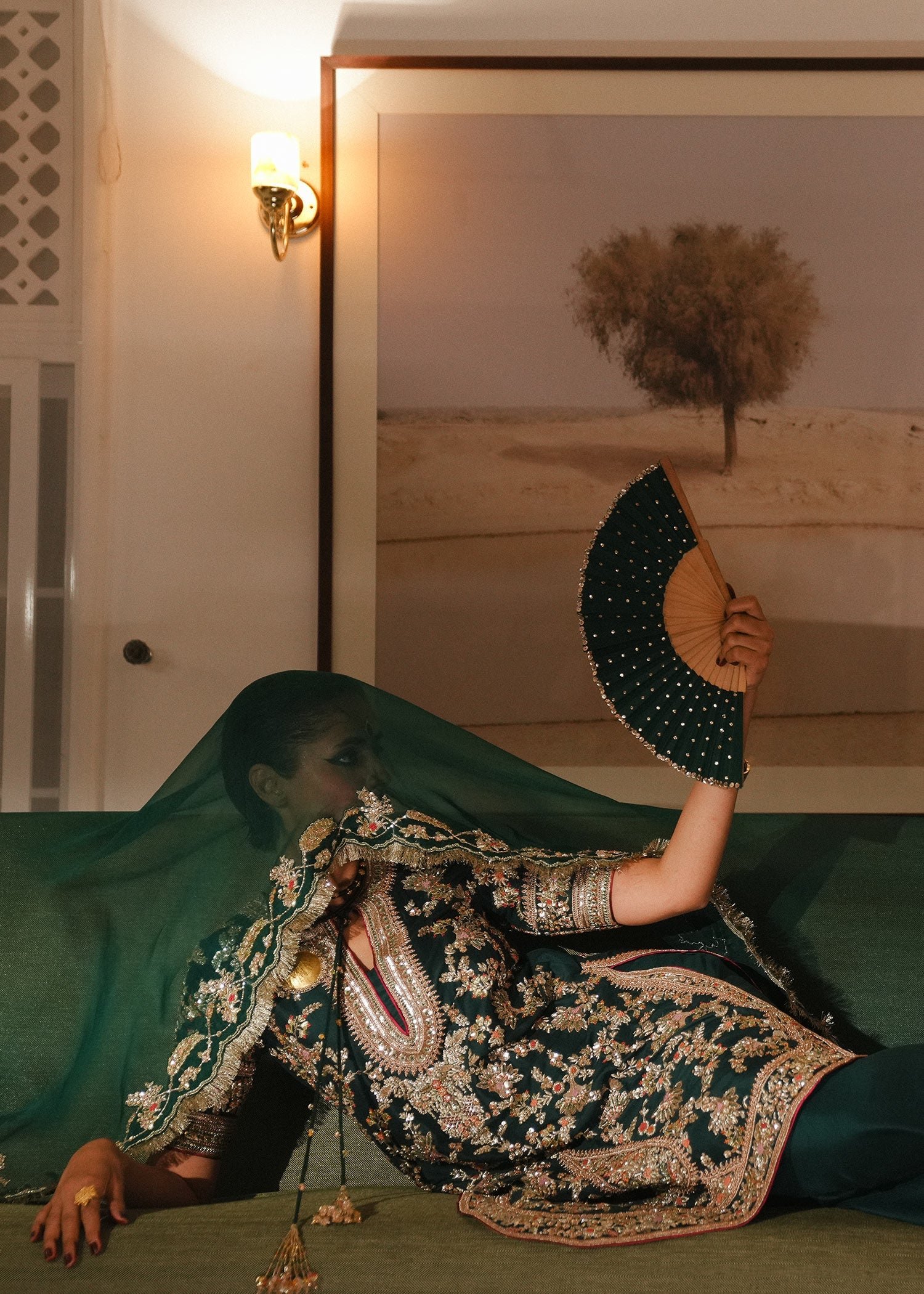 Hussain Rehar Mayle Embroidered Organza Party Wear Suit - Matching Bottom & Trouser Fabric Details | IQNAZ