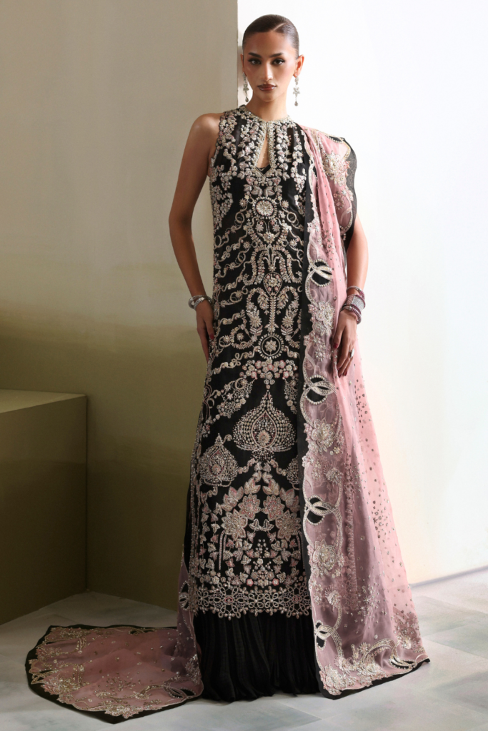 Soraya Myrren Hand Embellished Net Bridal Maxi - Model Front Look | Pakistani Designer Replica Wholesale | IQNAZ