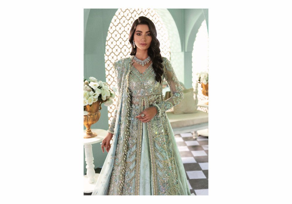 Republic Womens Wear B-13 Hand Embellished Raw Silk Bridal Lehenga - Close-Up Hand Embellishment Tilla & Pearl Work | IQNAZ