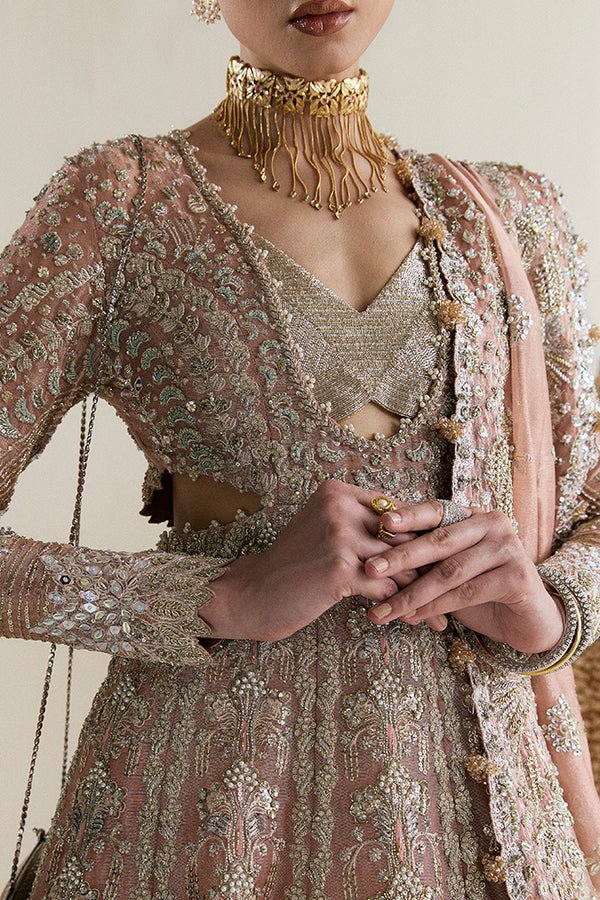 Suffuse Iris Couture Mahveen Hand Embellished Organza Party Wear Suit - Four-Sided Embroidered Dupatta & Pallu Border | IQNAZ