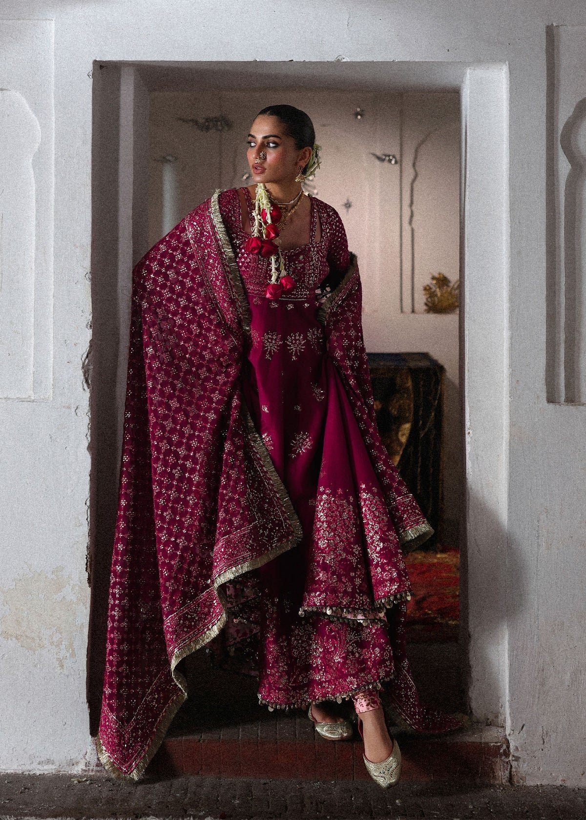 Hussain Rehar Gul Hand Embellished Organza Party Wear Suit – Trouser & Bottom Fabric Hussain Rehar Gul Hand Embellished Organza Party Wear Suit - Matching Bottom & Trouser Fabric Details | IQNAZ