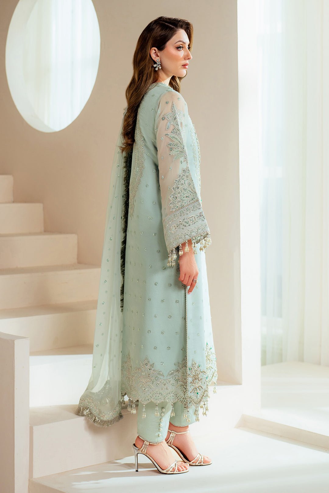 Alizeh Orla Embroidered Chiffon Party Wear Suit - Designer Photoshoot Gallery Angle 7 | IQNAZ Couture