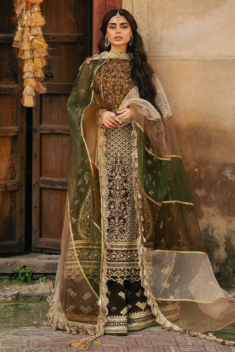 Mohsin Naveed Ranjha Tabeer Embroidered Organza Party Wear Suit - Matching Bottom & Trouser Fabric Details | IQNAZ