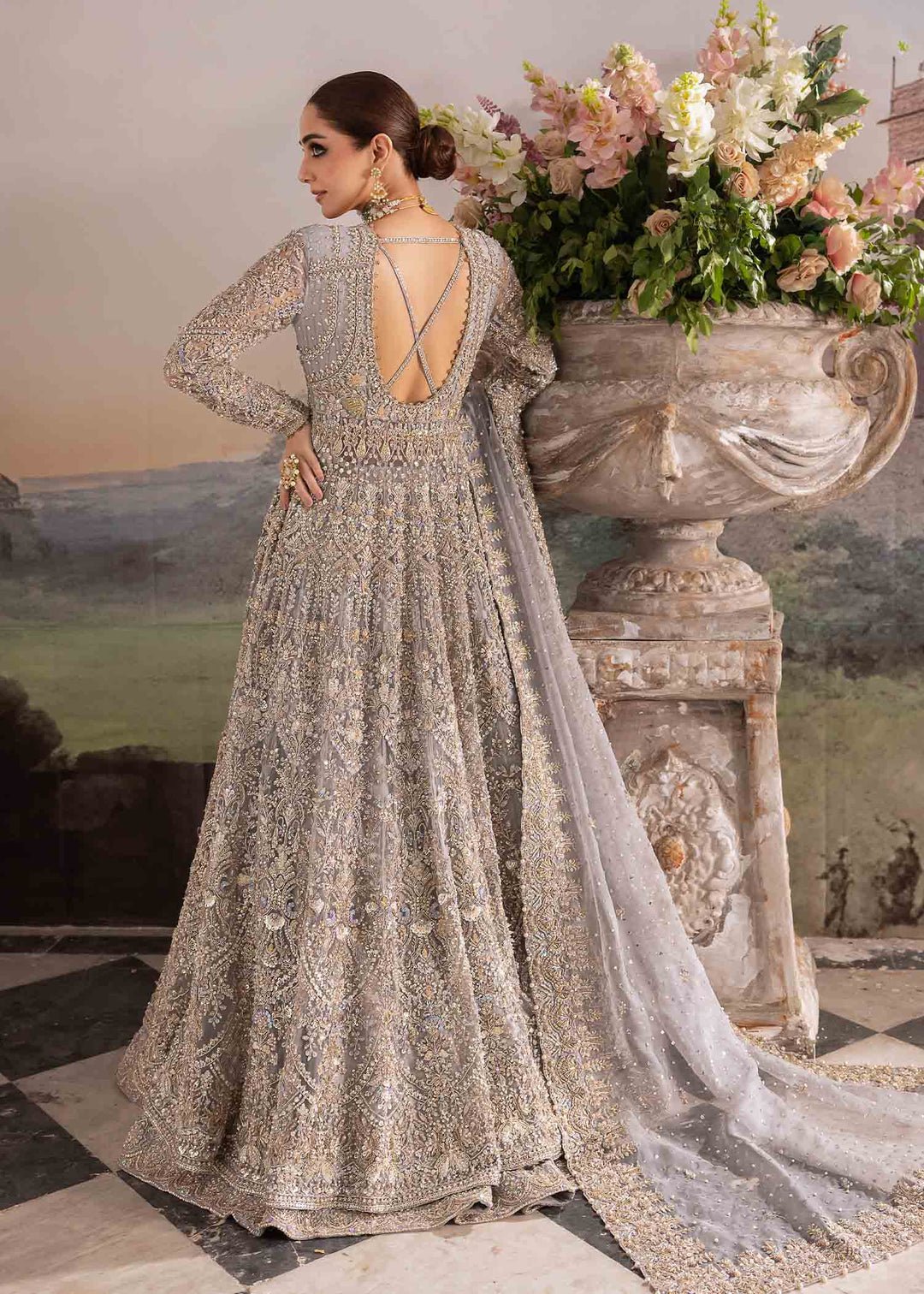 Kanwal Malik Hand Embellished Organza Party Wear Suit - Matching Bottom & Trouser Fabric Details | IQNAZ