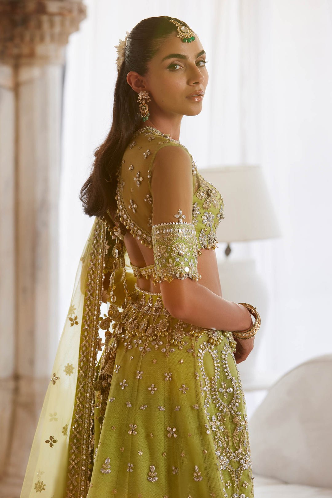 Zaha Noore Sitara Embroidered Organza Party Wear Suit - Four-Sided Embroidered Dupatta & Pallu Border | IQNAZ