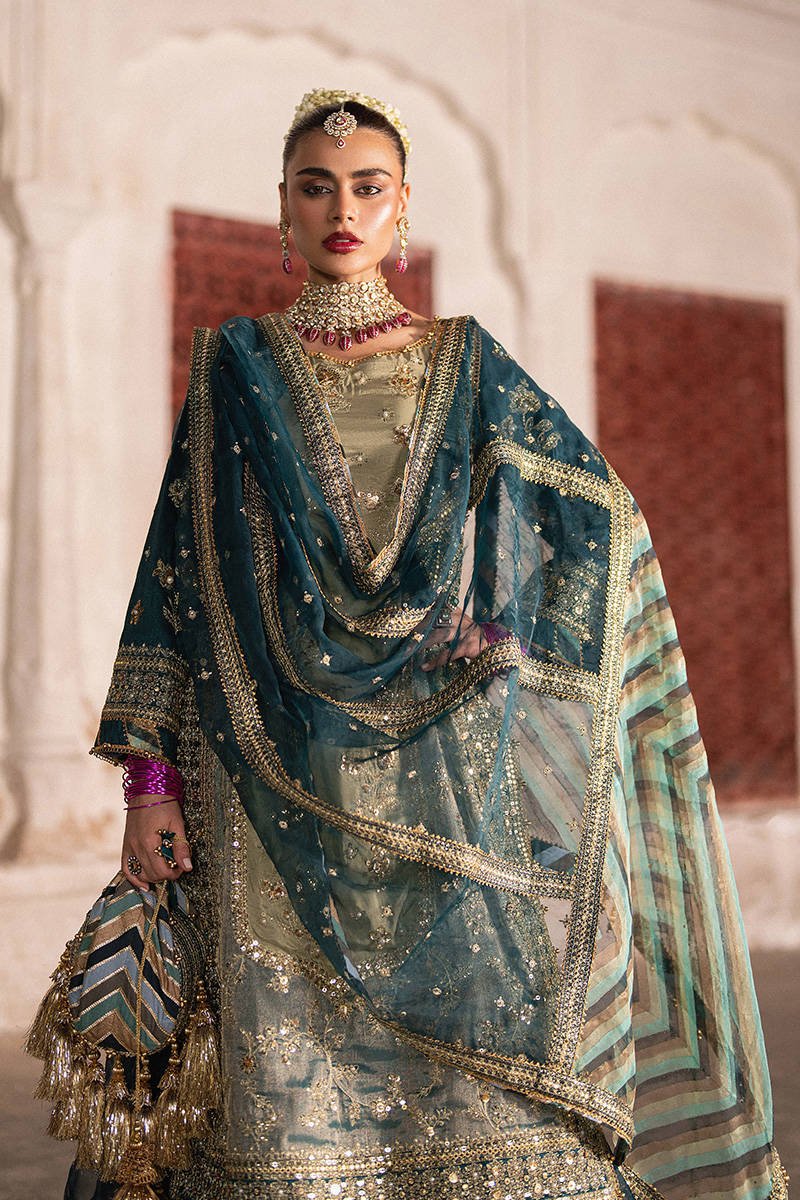 Mohsin Naveed Ranjha Lehar Embroidered Organza Party Wear Suit – Model Front View Mohsin Naveed Ranjha Lehar Embroidered Organza Party Wear Suit - Model Front Look | Pakistani Designer Replica Wholesale | IQNAZ