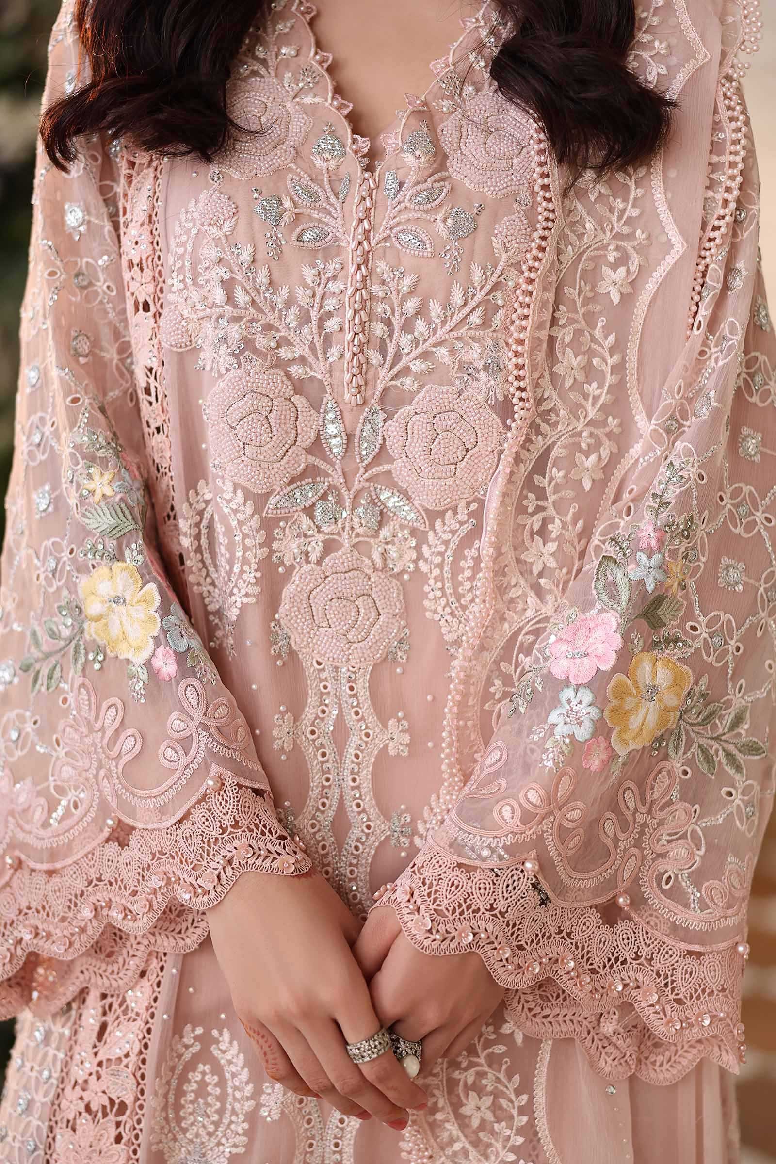 Maria B Embroidered Chiffon Party Wear Suit – Photoshoot Angle 6 Maria B Embroidered Chiffon Party Wear Suit - Designer Photoshoot Gallery Angle 6 | IQNAZ Couture