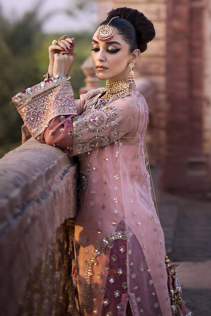Mohsin Naveed Ranjha Aarzoo Embroidered Organza Party Wear Suit - Designer Photoshoot Gallery Angle 9 | IQNAZ Couture