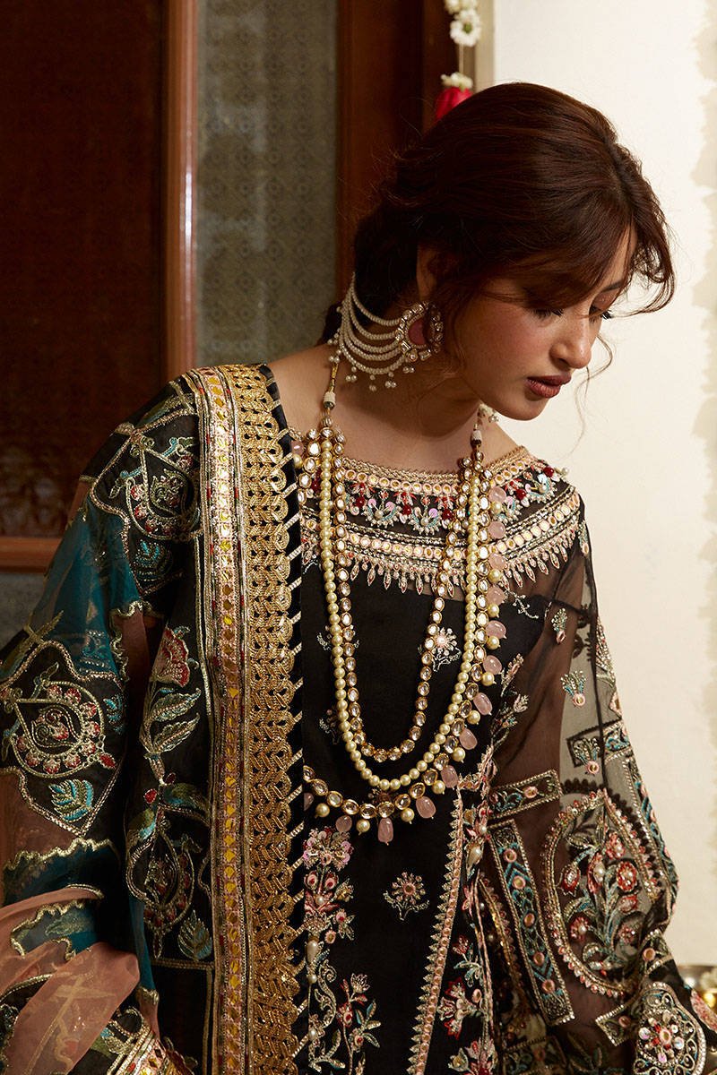 Mohsin Naveed Ranjha Gul Hand Embellished Organza Party Wear Suit - Four-Sided Embroidered Dupatta & Pallu Border | IQNAZ