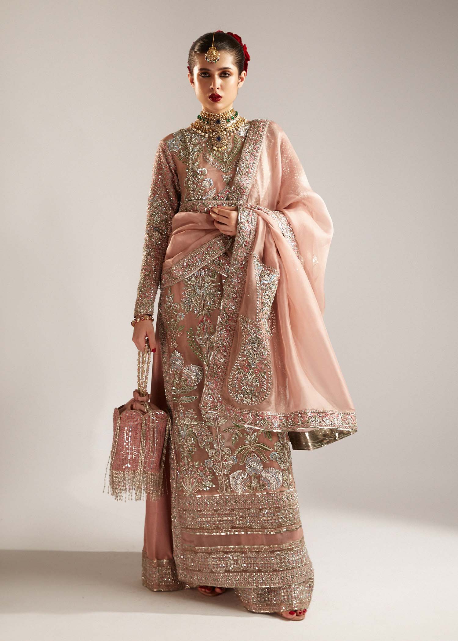Hussain Rehar Verve Embroidered Organza Party Wear Suit – Photoshoot Angle 8 Hussain Rehar Verve Embroidered Organza Party Wear Suit - Designer Photoshoot Gallery Angle 8 | IQNAZ Couture