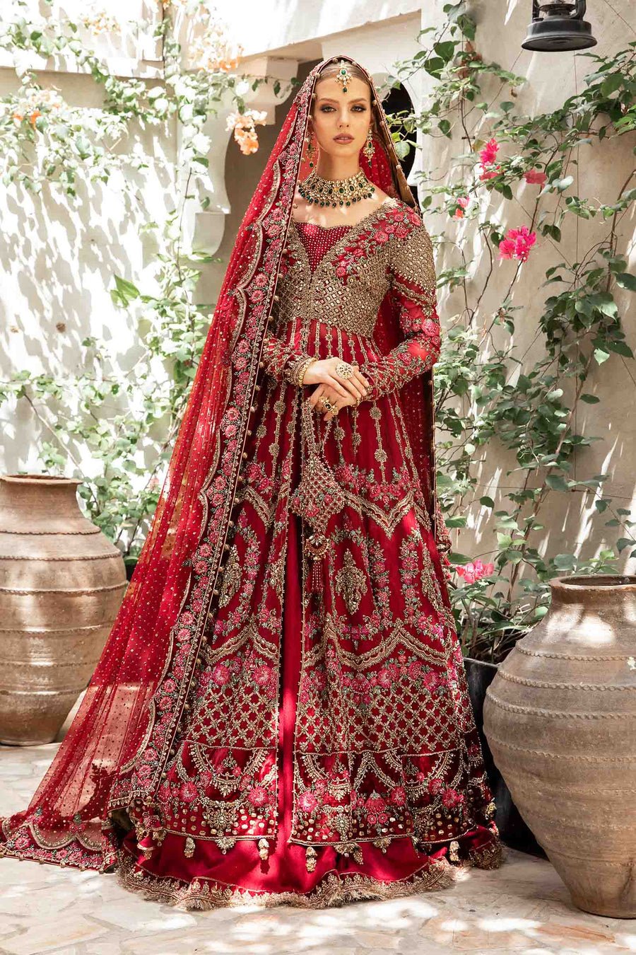 Maria B Shanaar Hand Embellished Organza Party Wear Suit – Dupatta & Border Detailing Maria B Shanaar Hand Embellished Organza Party Wear Suit - Four-Sided Embroidered Dupatta & Pallu Border | IQNAZ