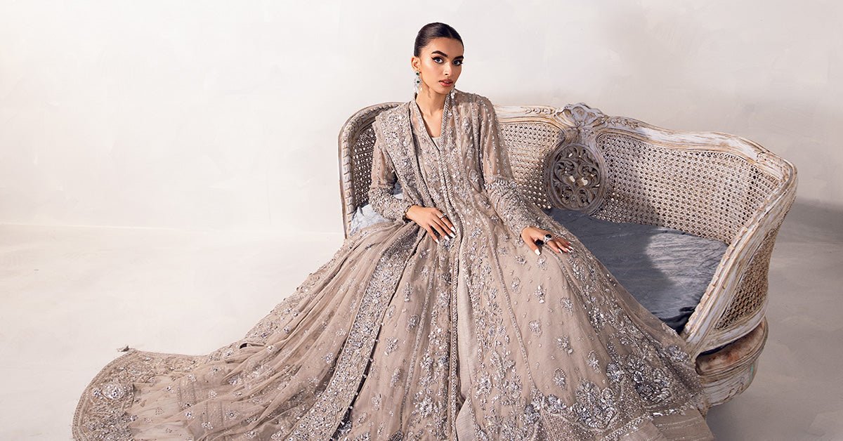Maria B Embroidered Organza Party Wear Suit – Photoshoot Angle 13 Maria B Embroidered Organza Party Wear Suit - Designer Photoshoot Gallery Angle 13 | IQNAZ Couture