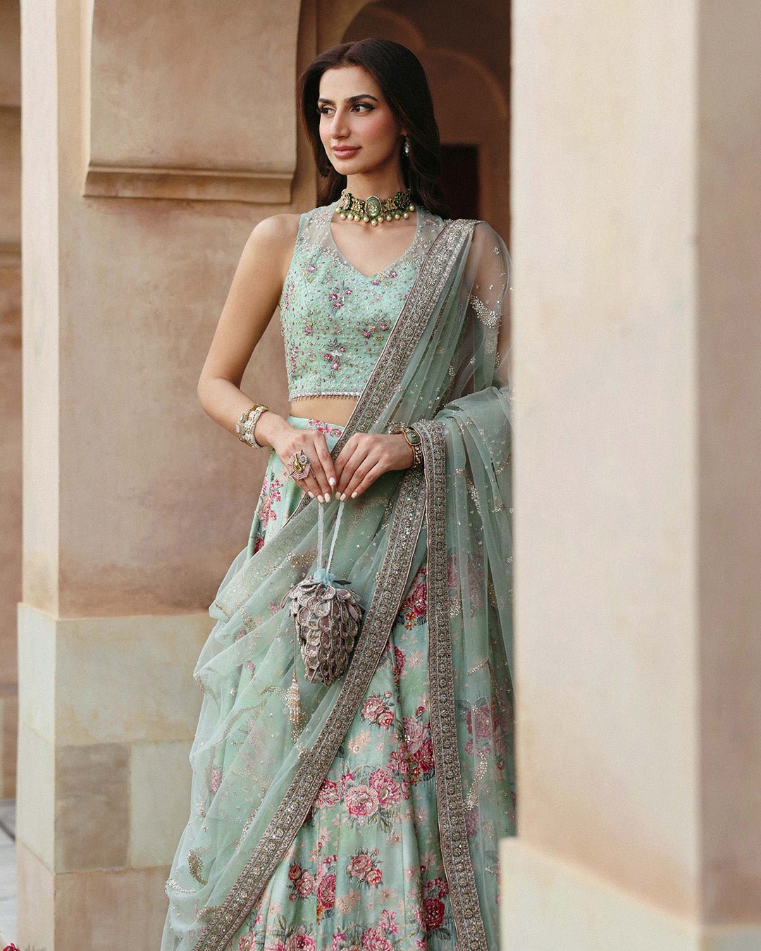 Faiza Saqlain Rosabelle Hand Embellished Organza Party Wear Suit – Trouser & Bottom Fabric Faiza Saqlain Rosabelle Hand Embellished Organza Party Wear Suit - Matching Bottom & Trouser Fabric Details | IQNAZ