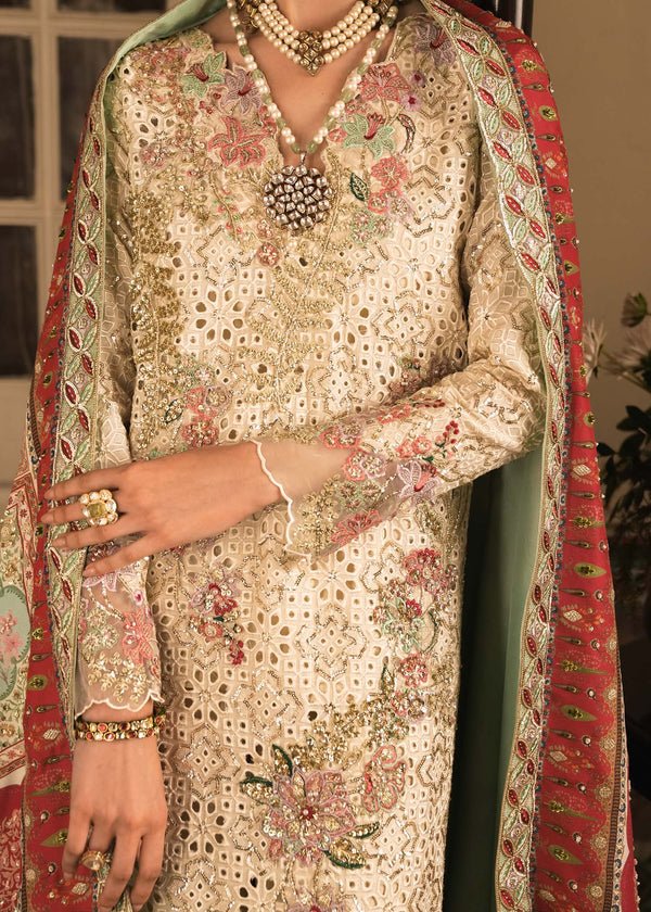 Saira Shakira Hand Embellished Silk Party Wear Suit - Matching Bottom & Trouser Fabric Details | IQNAZ