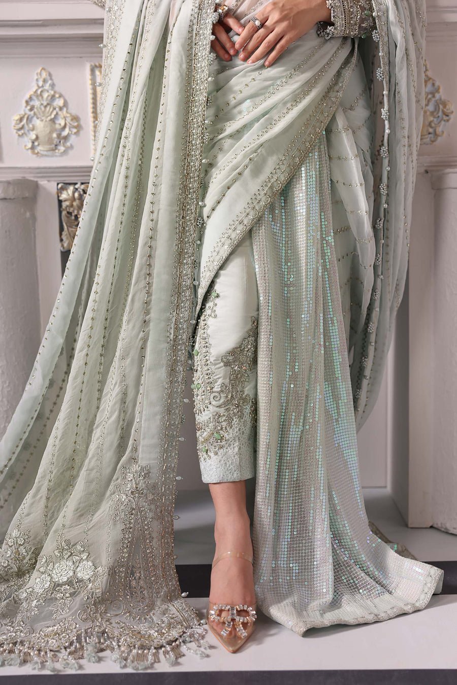 Maria B BD-3005 Embroidered Chiffon Party Wear Suit – Photoshoot Angle 20 Maria B BD-3005 Embroidered Chiffon Party Wear Suit - Designer Photoshoot Gallery Angle 20 | IQNAZ Couture