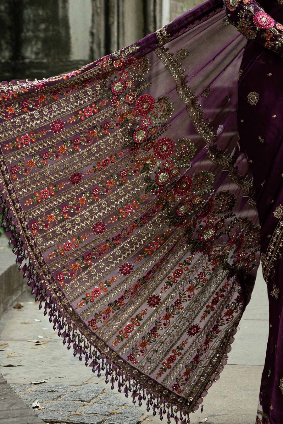 Maria B Embroidered Chiffon Saree – Trouser & Bottom Fabric Maria B Embroidered Chiffon Saree - Matching Bottom & Trouser Fabric Details | IQNAZ