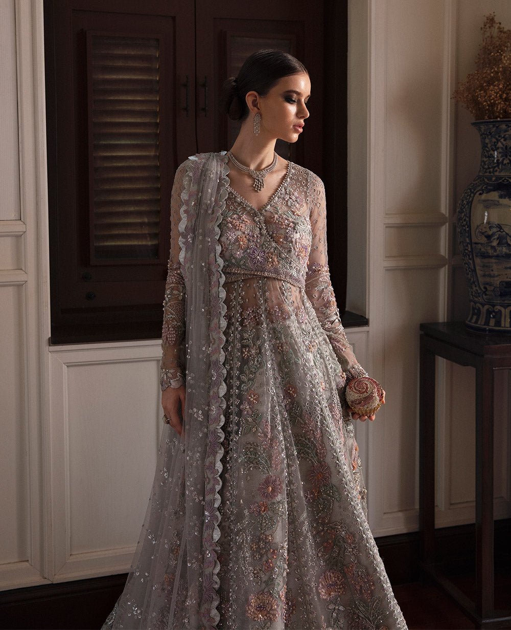 Republic Womens Wear Azilis Wf Embroidered Net Party Wear Suit - Embroidered Back & Daman Silhouette Detailing | IQNAZ
