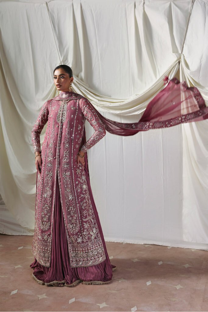 Soraya Isolde Hand Embellished Organza Party Wear Suit - Model Front Look | Pakistani Designer Replica Wholesale | IQNAZ