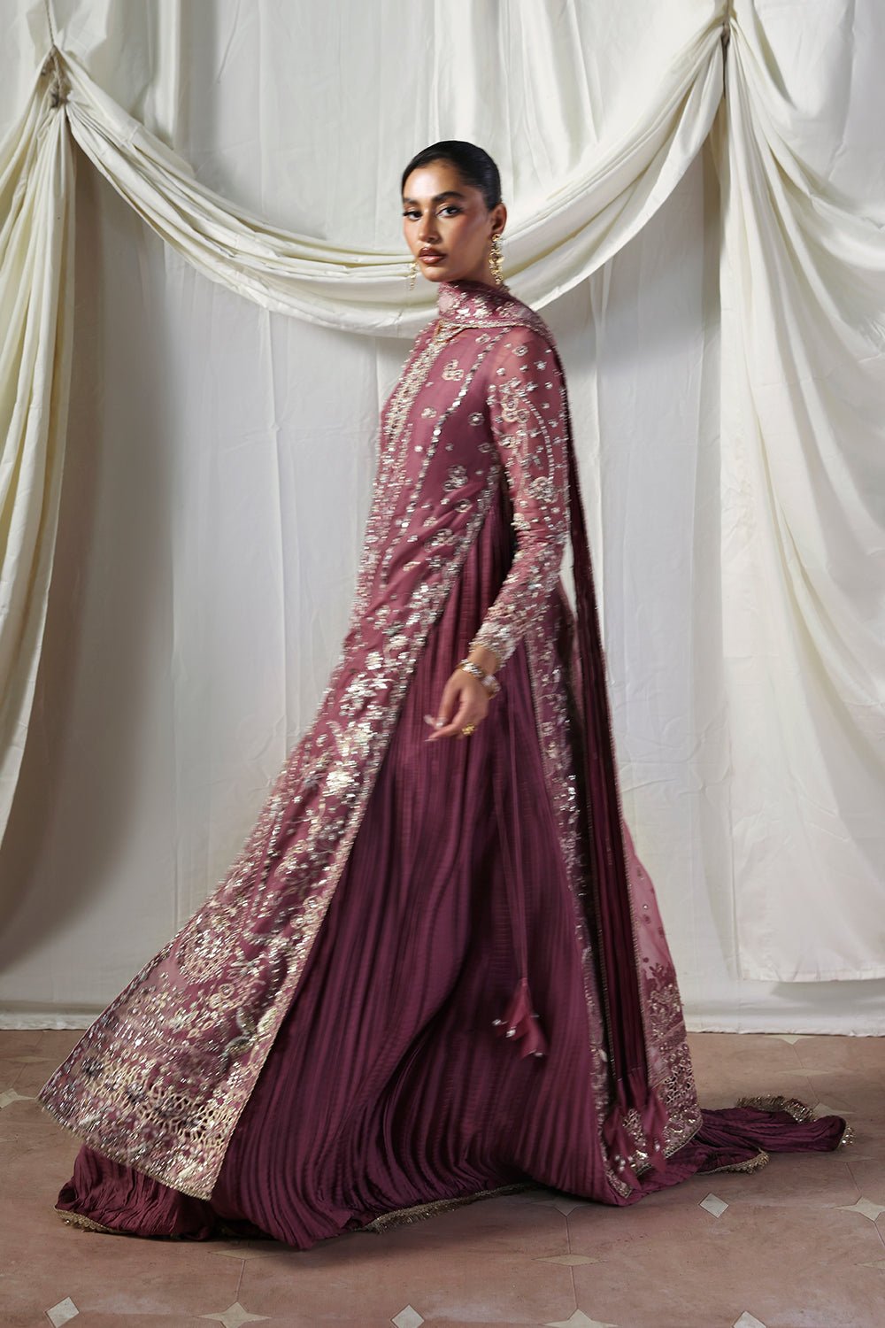 Soraya Isolde Hand Embellished Organza Party Wear Suit - Close-Up Hand Embellishment Tilla & Pearl Work | IQNAZ