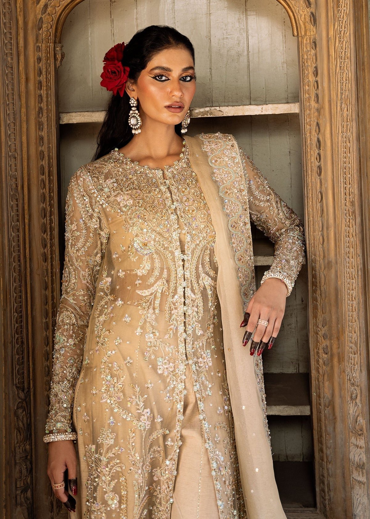Kanwal Malik Embroidered Organza Party Wear Suit - Designer Photoshoot Gallery Angle 6 | IQNAZ Couture