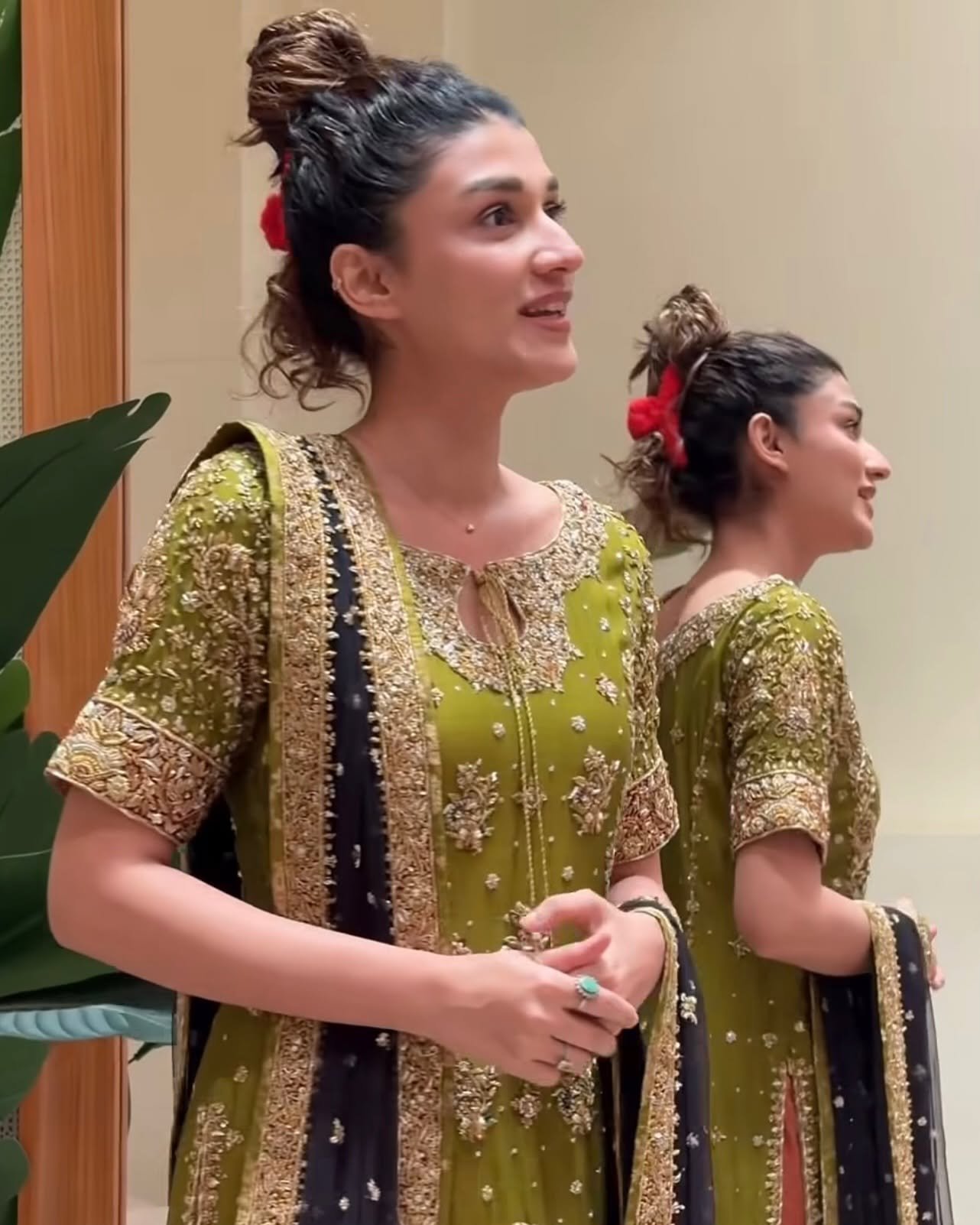 Zeeshan Danish Embroidered Silk Party Wear Suit – Photoshoot Angle 7 Zeeshan Danish Embroidered Silk Party Wear Suit - Designer Photoshoot Gallery Angle 7 | IQNAZ Couture