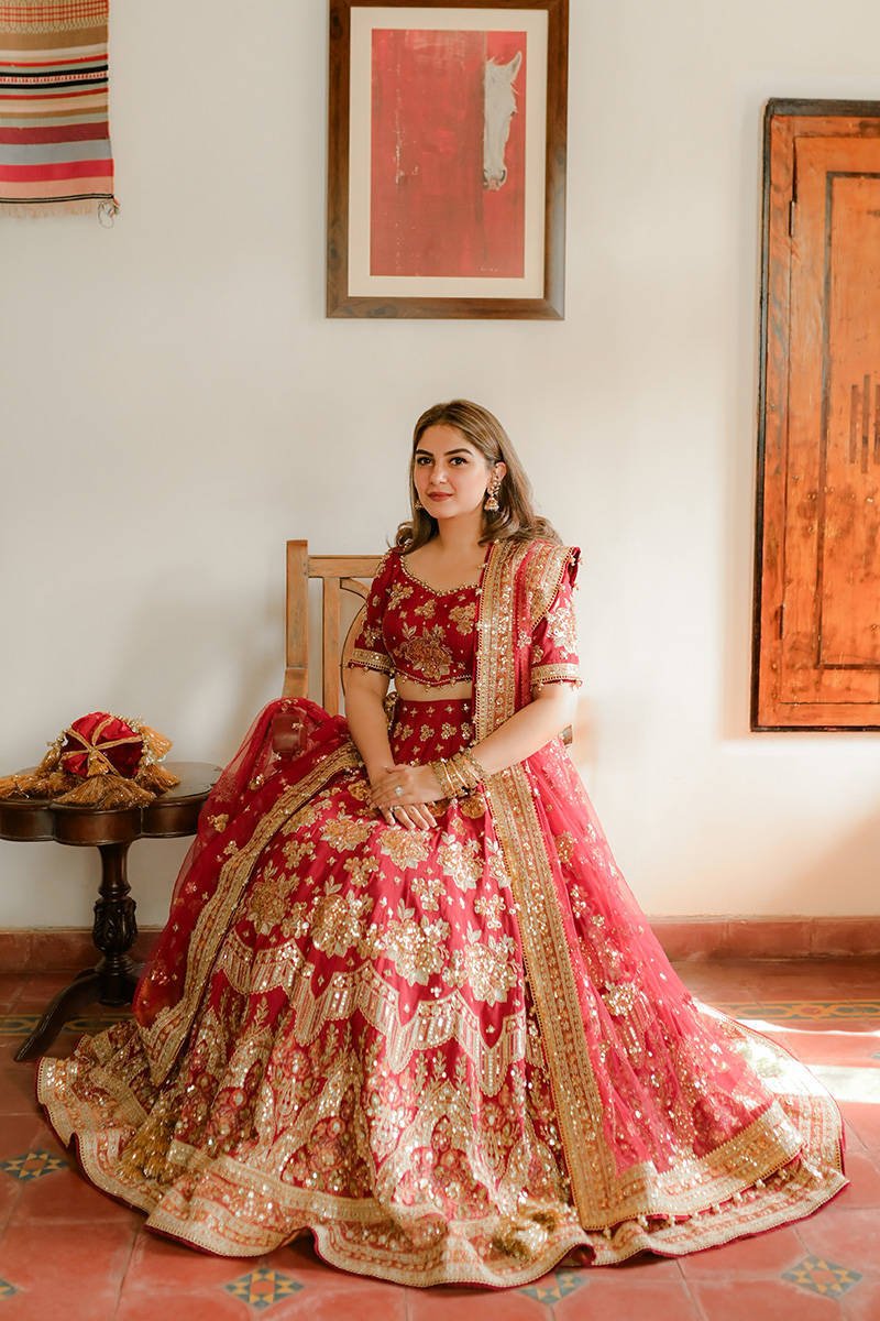 Mohsin Naveed Ranjha Bia Jaan Hand Embellished Organza Party Wear Suit - Designer Photoshoot Gallery Angle 12 | IQNAZ Couture