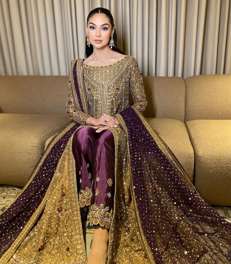 Haris Shakeel Hand Embellished Organza Party Wear Suit - Designer Photoshoot Gallery Angle 7 | IQNAZ Couture