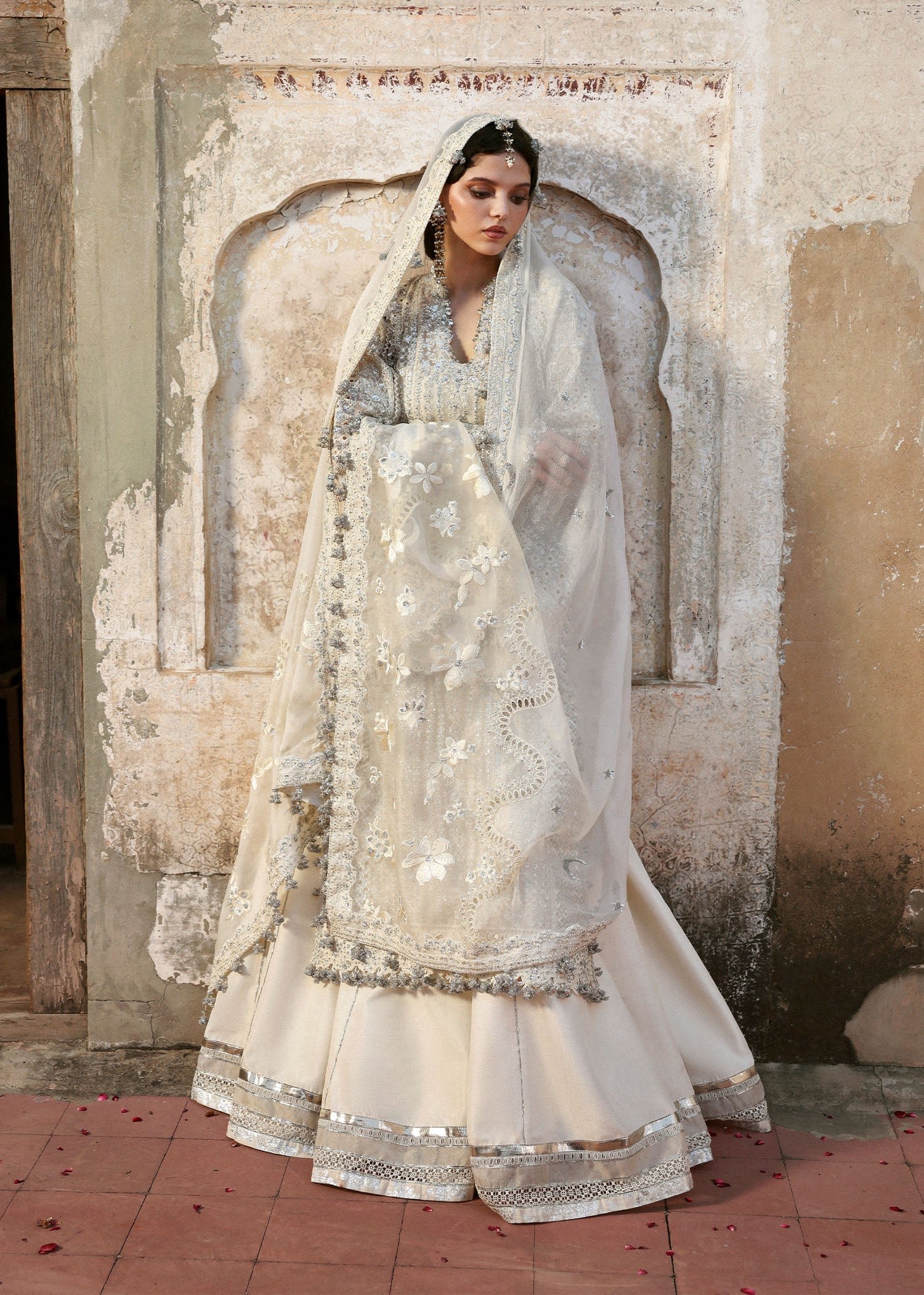 Hussain Rehar Embroidered Organza Party Wear Suit - Matching Bottom & Trouser Fabric Details | IQNAZ