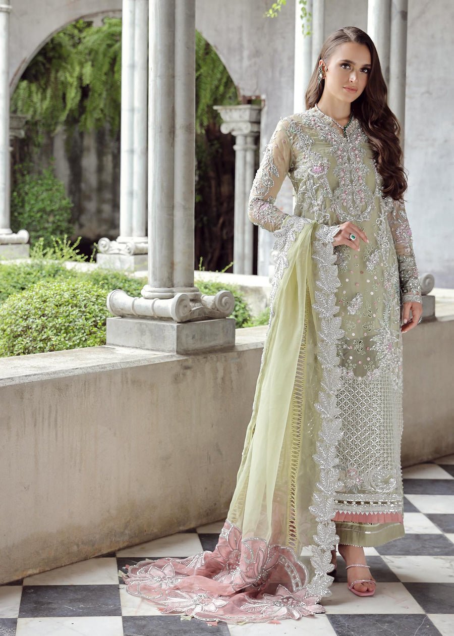 Maryum Hussain Embroidered Organza Party Wear Suit – Photoshoot Angle 6 Maryum Hussain Embroidered Organza Party Wear Suit - Designer Photoshoot Gallery Angle 6 | IQNAZ Couture